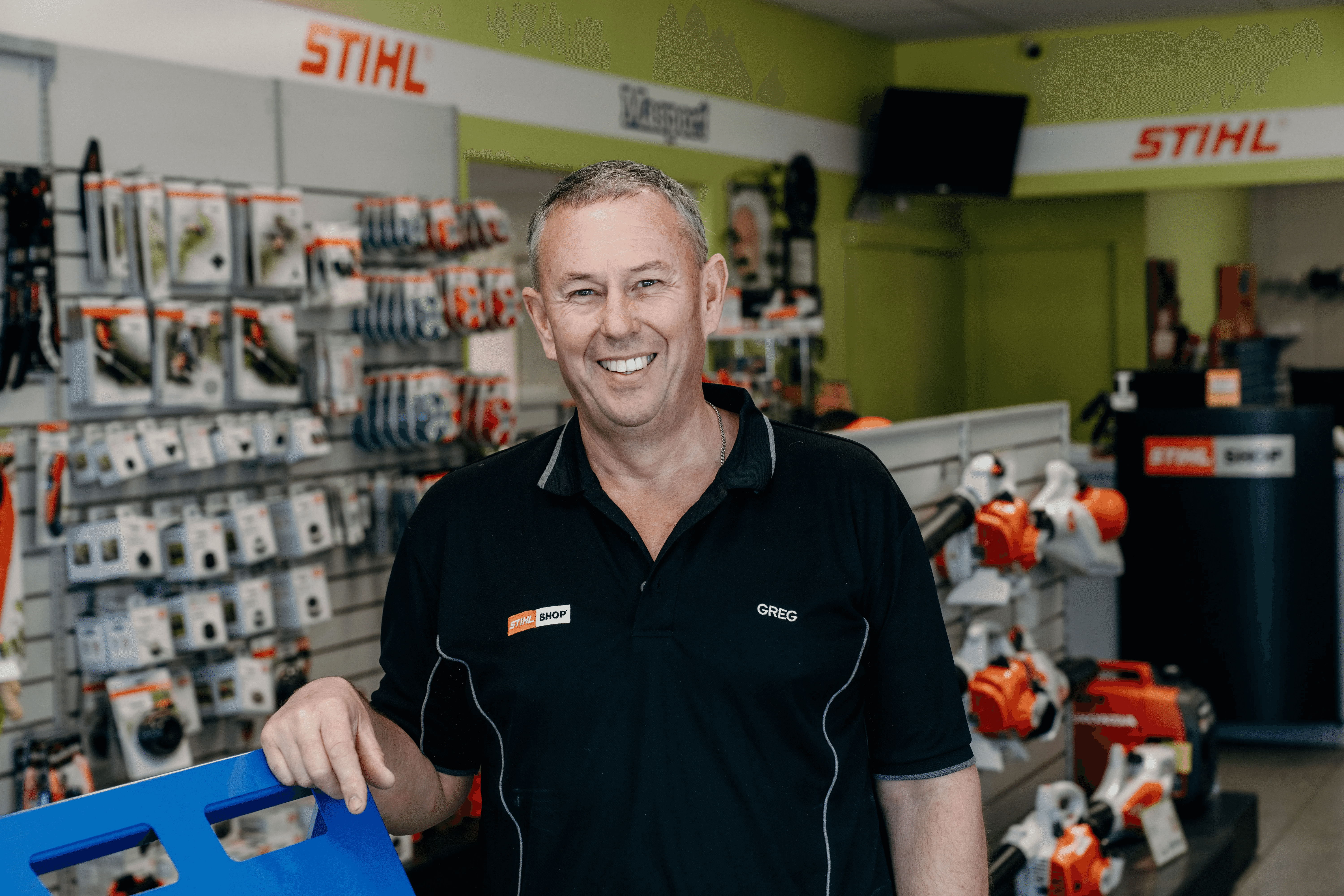 Greg McLarnon at the Stihl Shop Tauranga